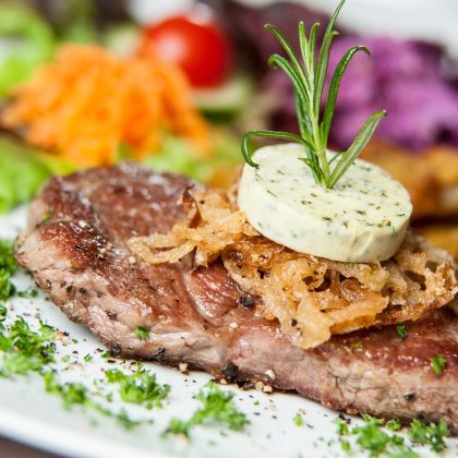Ribe steak whith choice of your sauce