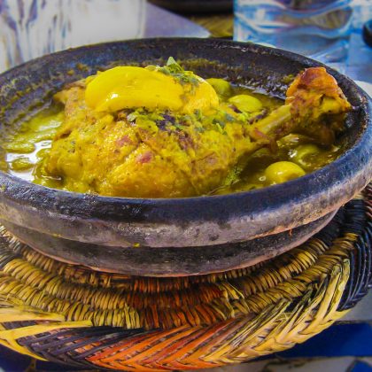 Chiken tagine with olives and perserved lemon